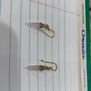 Pink quartz earrings